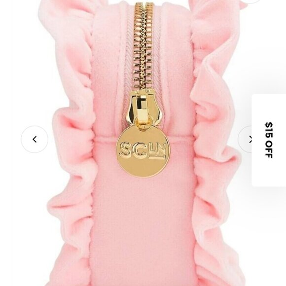 Stoney Clover Lane - Women's Velvet Ruffle Pouch - Small Embroidered Bird NWOT - Picture 6 of 8